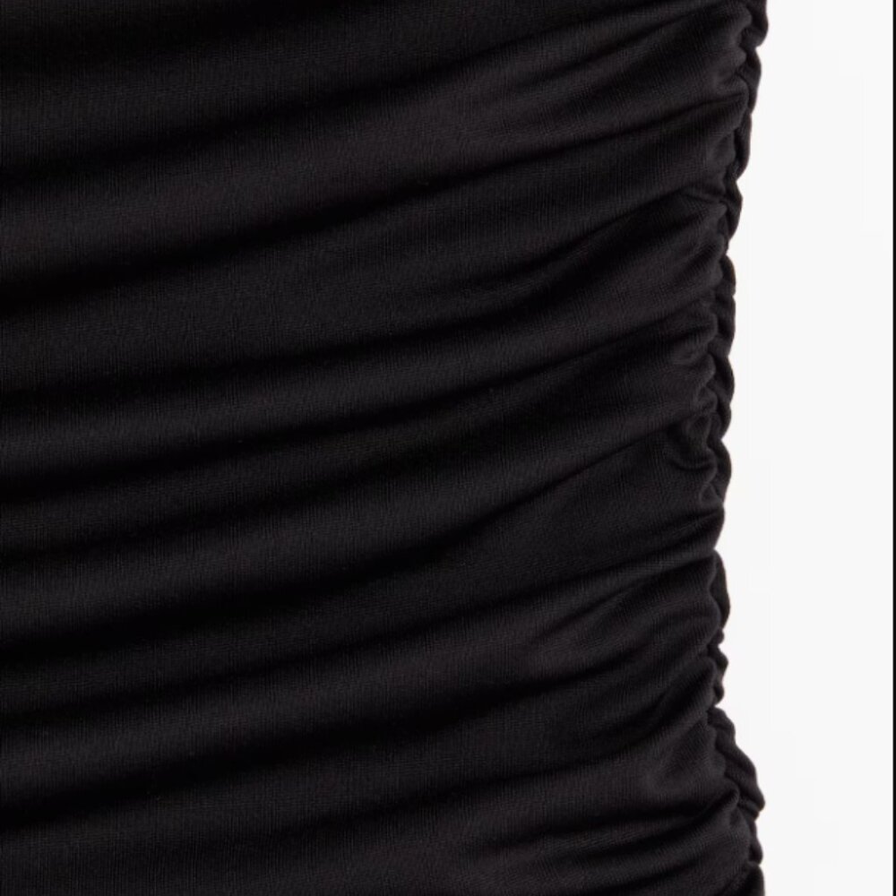 NWOT H&M Gathered Off-the-Shoulder Bodysuit Black Small - Picture 6 of 7